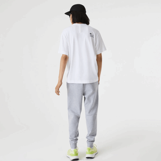 blanco 001 VVL0A661 hombres Lacoste playera con estampado de corte holgado