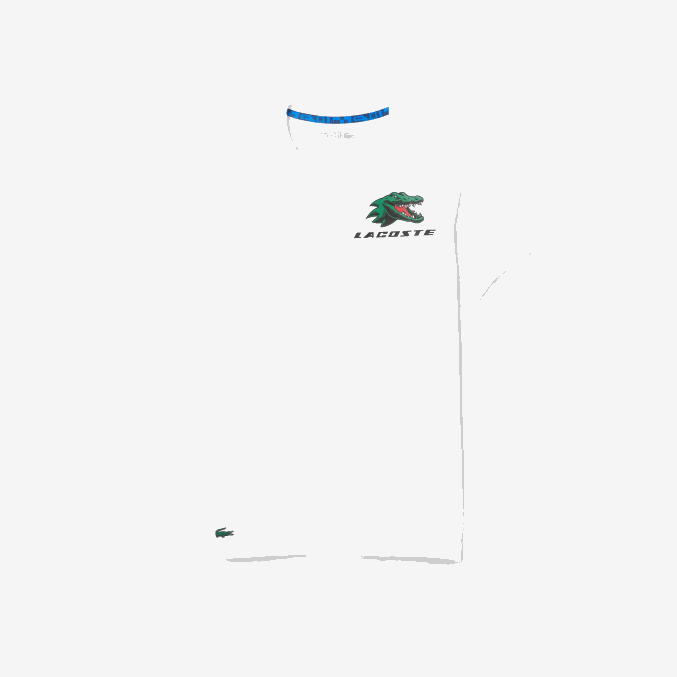blanco 001 VVL0A681 hombres Lacoste camiseta de tenis sport con estampado de cocodrilo