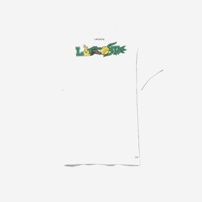 blanco 001 VVL0A681 hombres Lacoste camiseta de tenis sport con estampado de cocodrilo