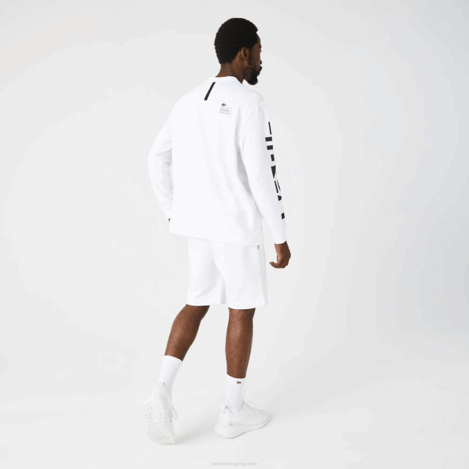 blanco 001 VVL0A796 hombres Lacoste camiseta holgada con estampado