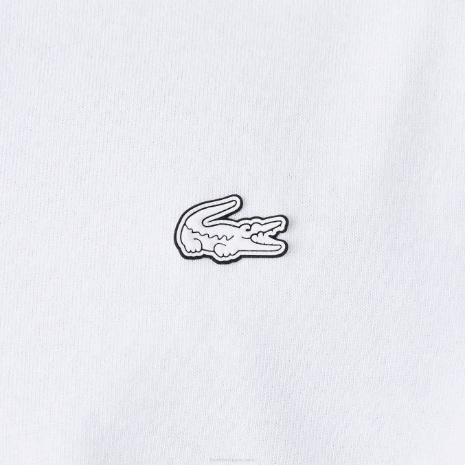 blanco 001 VVL0A796 hombres Lacoste camiseta holgada con estampado