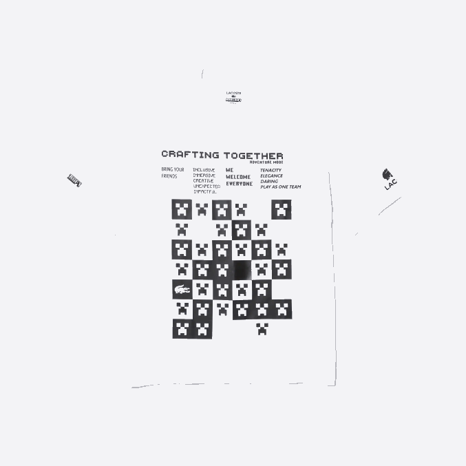 blanco 001 VVL0A853 hombrescamiseta de corte holgado de algodón orgánico lacoste x minecraft