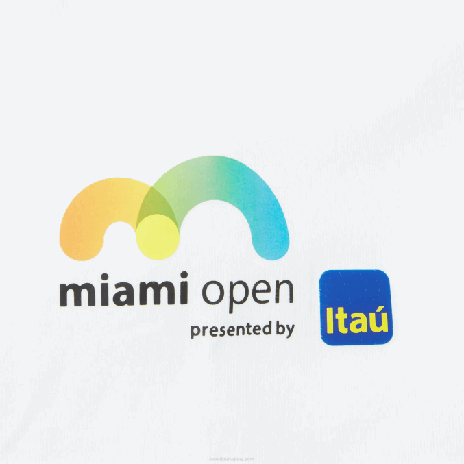 blanco 001 VVL0A933 hombres Lacoste abierto de miami camiseta gráfica