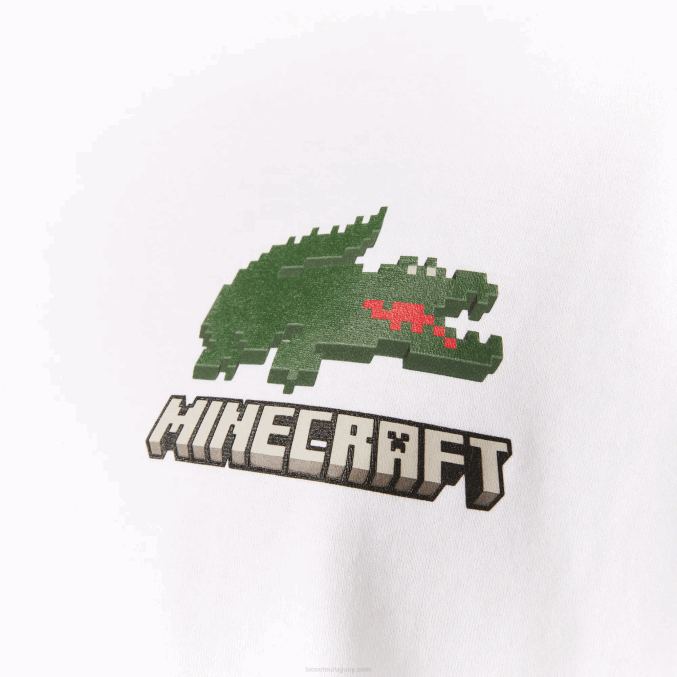 blanco 001 VVL0A939 hombrescamiseta lacoste x minecraft algodón orgánico