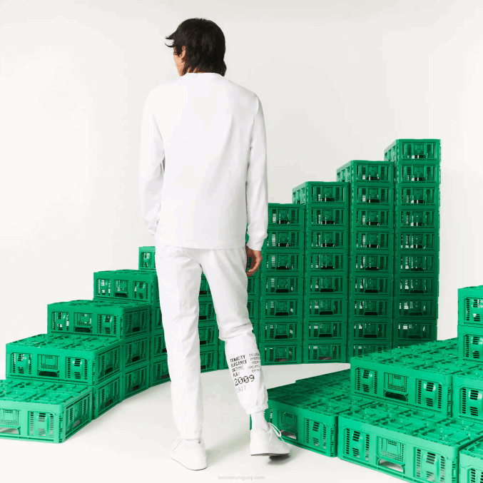 blanco 001 VVL0A939 hombrescamiseta lacoste x minecraft algodón orgánico