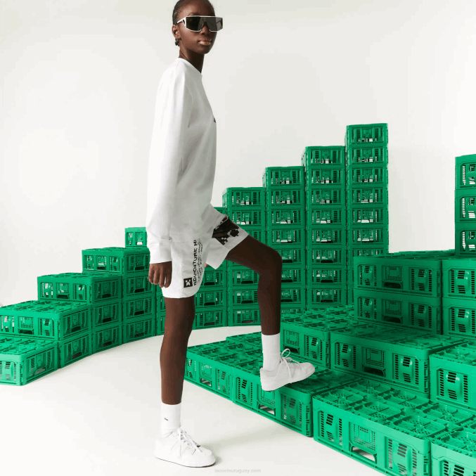 blanco 001 VVL0A939 hombrescamiseta lacoste x minecraft algodón orgánico