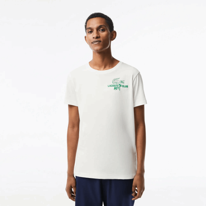 blanco 70v VVL0A178 hombres Lacoste camiseta de golf regular fit de algodón orgánico