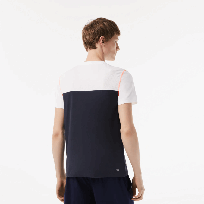 blanco azul naranja wyi VVL0A26 hombres Lacoste camiseta de tenis x daniil medvedev