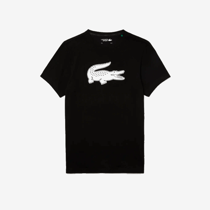 blanco negro 258 VVL0A161 hombres Lacoste Camiseta deportiva de punto transpirable con estampado de cocodrilo en 3D