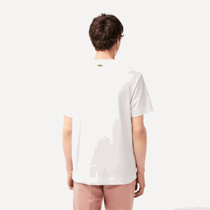 blanco verde 737 VVL0A132 hombres Lacoste camiseta de algodón con logo tono sobre tono