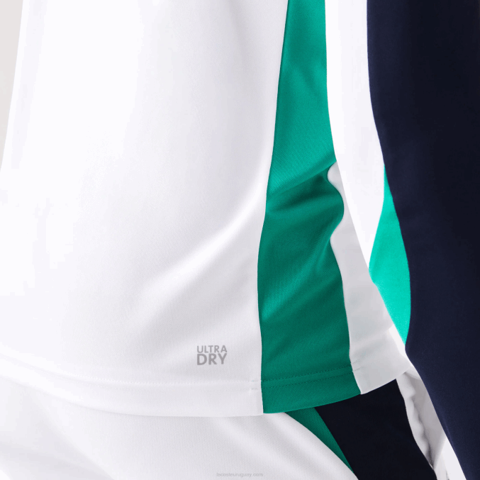 blanco verde azul marino yh9 VVL0A755 hombres Lacoste camiseta deportiva de tenis