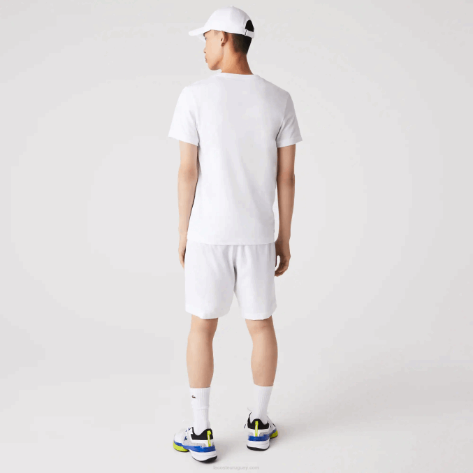 blanco verde w1j VVL0A745 hombres Lacoste Camiseta deportiva de punto transpirable con estampado de cocodrilo en 3D