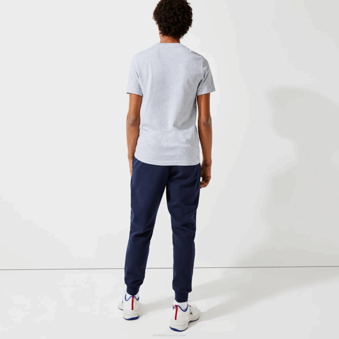gris chino azul rojo 7ku VVL0A793 hombres Lacoste Camiseta deportiva transpirable con estampado de tenis y cuello redondo