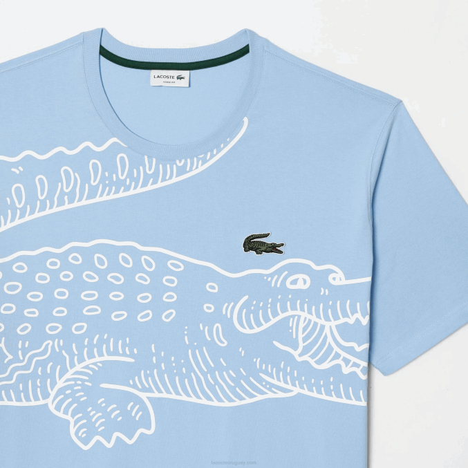 hbp azul VVL0A135 hombres Lacoste camiseta de corte holgado de algodón - tallas grandes - alta