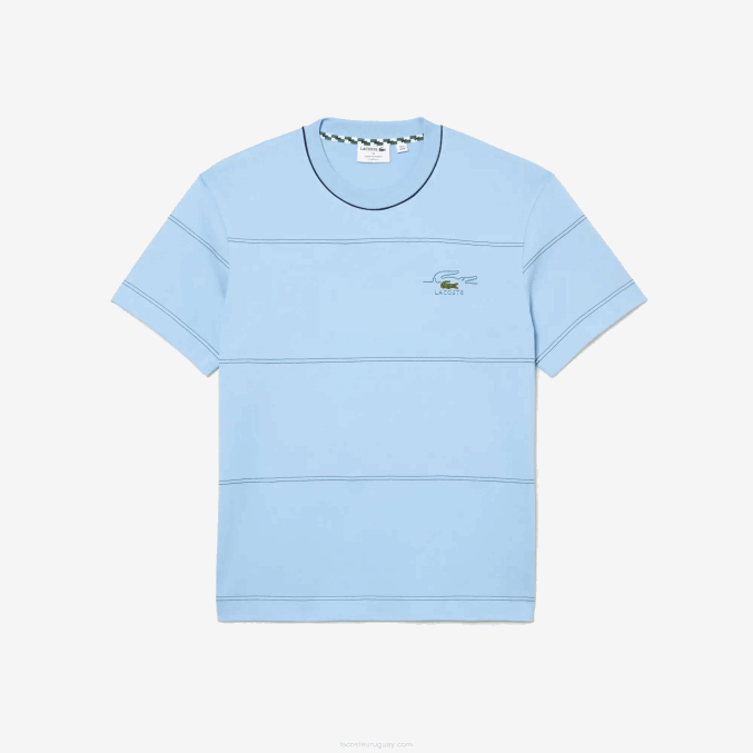 hbp azul VVL0A183 hombres Lacoste playera a rayas de jersey de algodón orgánico