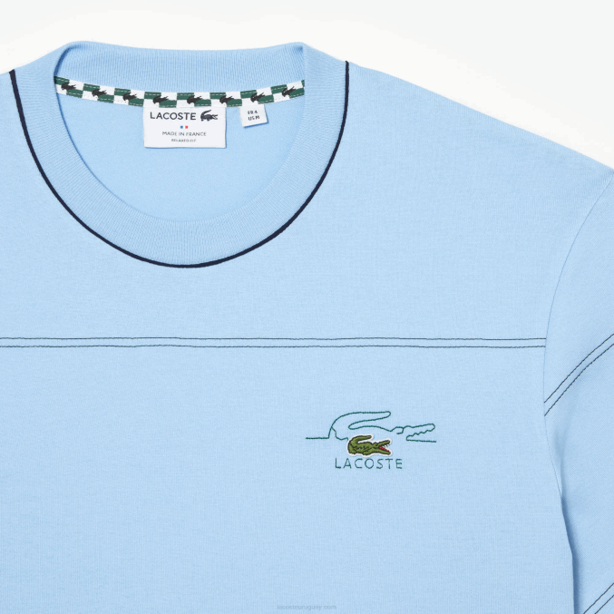 hbp azul VVL0A183 hombres Lacoste playera a rayas de jersey de algodón orgánico