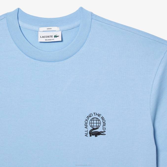 hbp azul VVL0A225 hombres Lacoste camiseta de corte holgado en punto de algodón orgánico