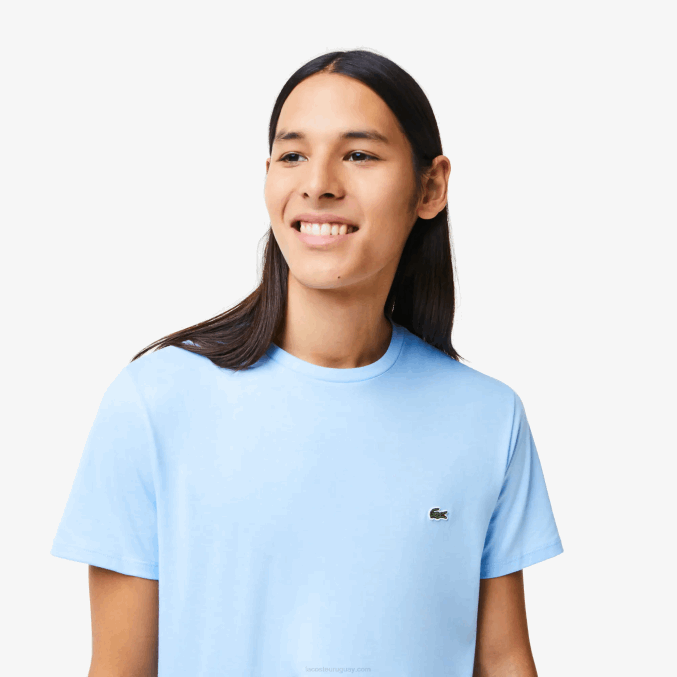 hbp azul VVL0A680 hombres Lacoste camiseta de punto de algodón pima con cuello redondo