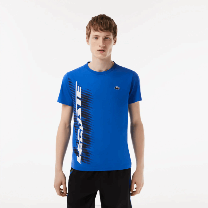 kxb azul VVL0A93 hombres Lacoste camiseta sport regular fit con marca en contraste