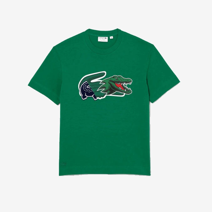 ldm verde VVL0A616 hombres Lacoste camiseta oversize con cocodrilo
