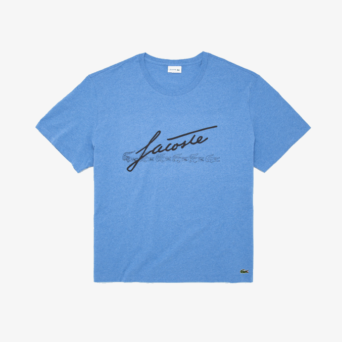 lomo azul hg3 VVL0A848 hombres Lacoste camiseta con estampado de firma xl