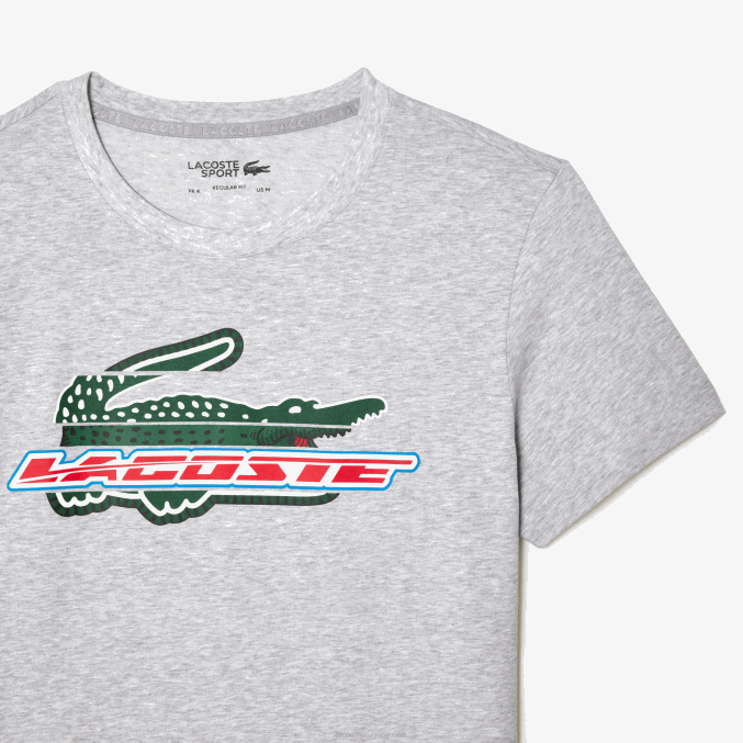 lomo gris cca VVL0A140 hombres Lacoste camiseta sport regular fit de algodón orgánico
