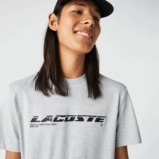 lomo gris cca VVL0A561 hombres Lacoste playera de piqué regular fit con logo