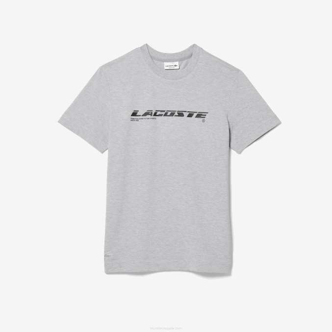 lomo gris cca VVL0A561 hombres Lacoste playera de piqué regular fit con logo