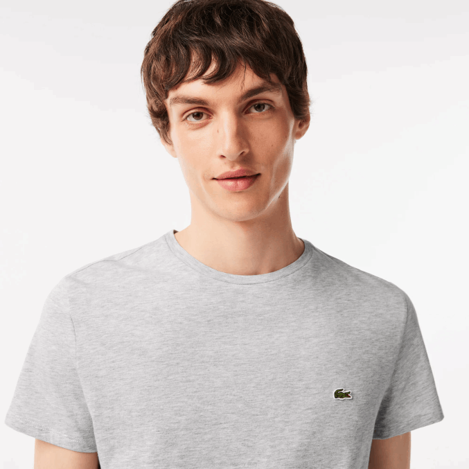 lomo gris cca VVL0A619 hombres Lacoste camiseta de punto de algodón pima con cuello redondo