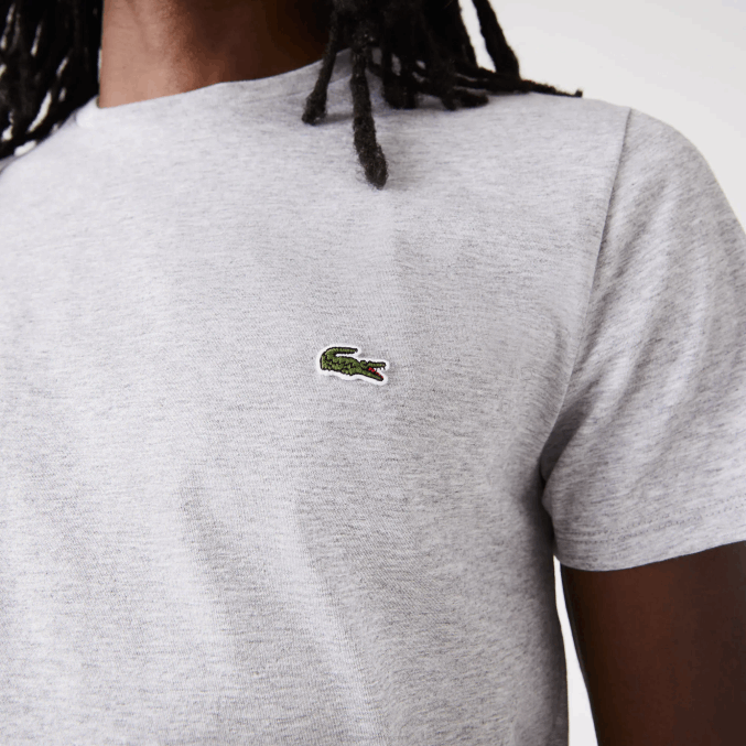 lomo gris cca VVL0A619 hombres Lacoste camiseta de punto de algodón pima con cuello redondo