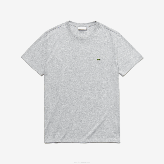 lomo gris cca VVL0A619 hombres Lacoste camiseta de punto de algodón pima con cuello redondo