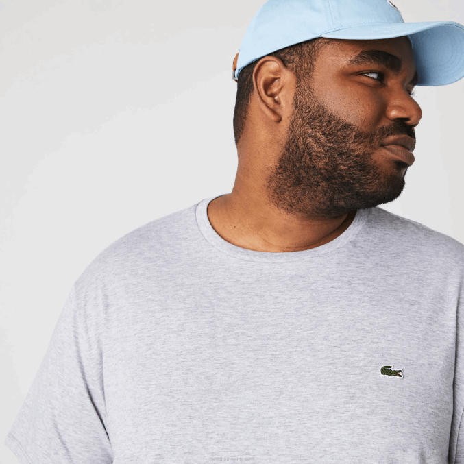 lomo gris cca VVL0A619 hombres Lacoste camiseta de punto de algodón pima con cuello redondo