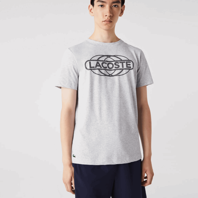 lomo gris cca VVL0A695 hombres Lacoste camiseta deportiva de punto orgánico