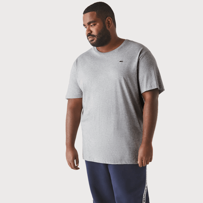 lomo gris cca VVL0A757 hombres Lacoste camiseta de jersey de algodón con cuello redondo xl