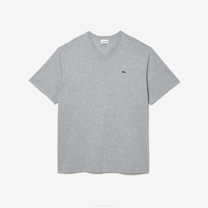 lomo gris cca VVL0A801 hombres Lacoste playera con cuello en V
