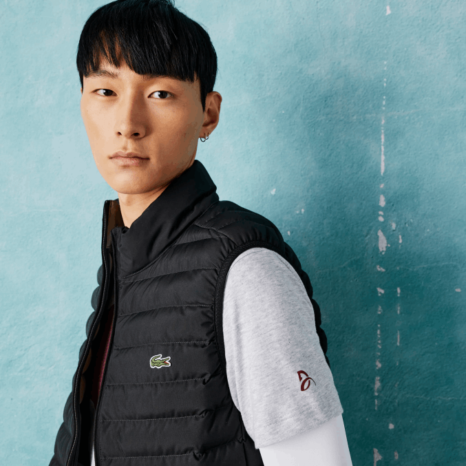 lomo gris cca VVL0A871 hombres Lacoste camiseta sport novak djokovic croco algodón orgánico