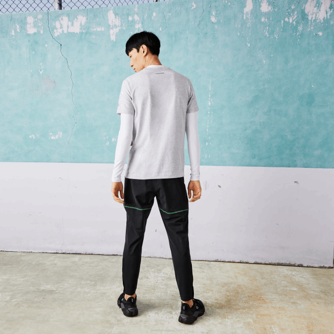 lomo gris cca VVL0A871 hombres Lacoste camiseta sport novak djokovic croco algodón orgánico