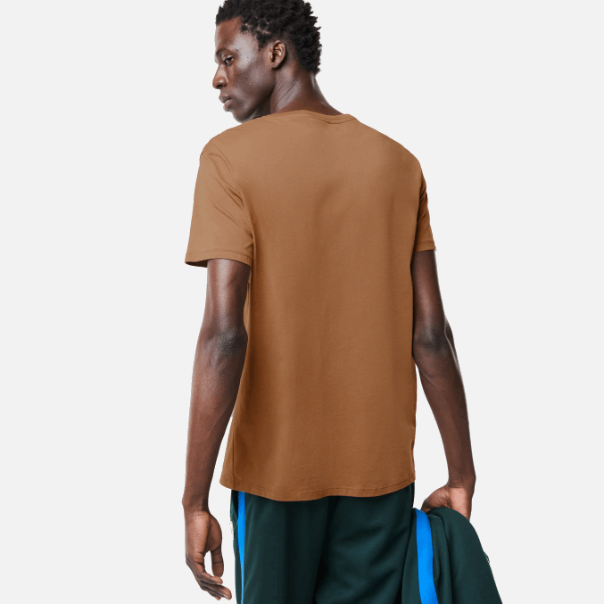 marrón z0w VVL0A613 hombres Lacoste playera de punto de algodón pima con cuello en V