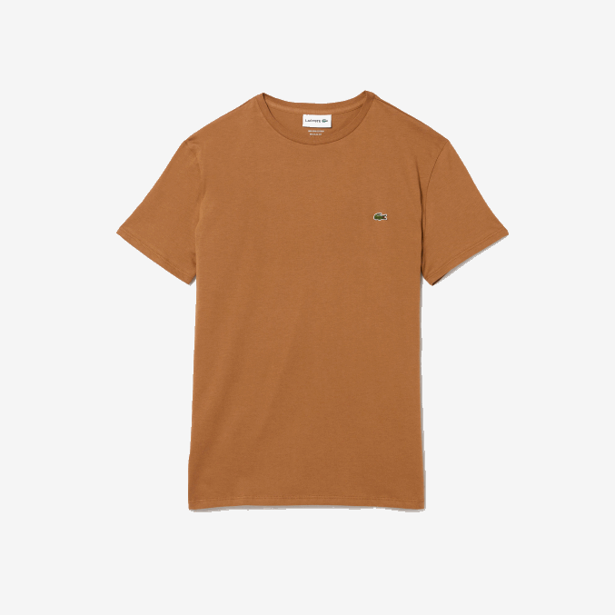 marrón z0w VVL0A902 hombres Lacoste camiseta de punto de algodón pima con cuello redondo
