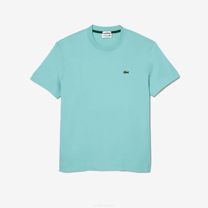 menta lgf VVL0A97 hombres Lacoste camiseta de algodón orgánico con cuello redondo