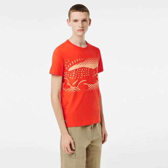 naranja 02k VVL0A154 hombres Lacoste camiseta tenis x novak djokovic