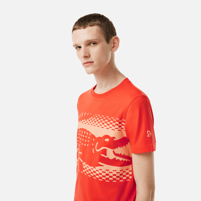naranja 02k VVL0A154 hombres Lacoste camiseta tenis x novak djokovic