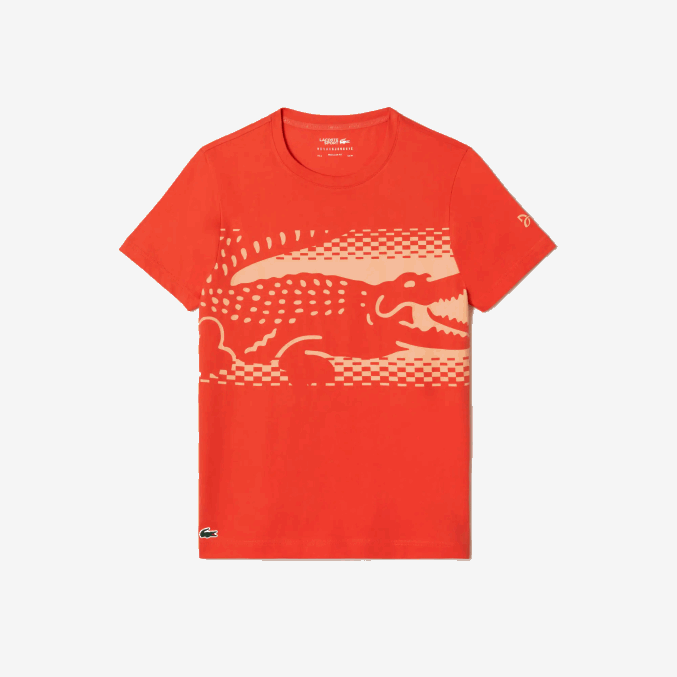 naranja 02k VVL0A154 hombres Lacoste camiseta tenis x novak djokovic