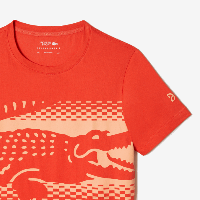 naranja 02k VVL0A154 hombres Lacoste camiseta tenis x novak djokovic