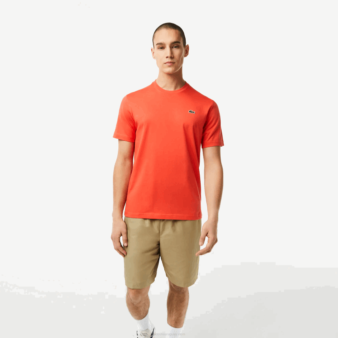 naranja 02k VVL0A83 hombres Lacoste camiseta deportiva transpirable