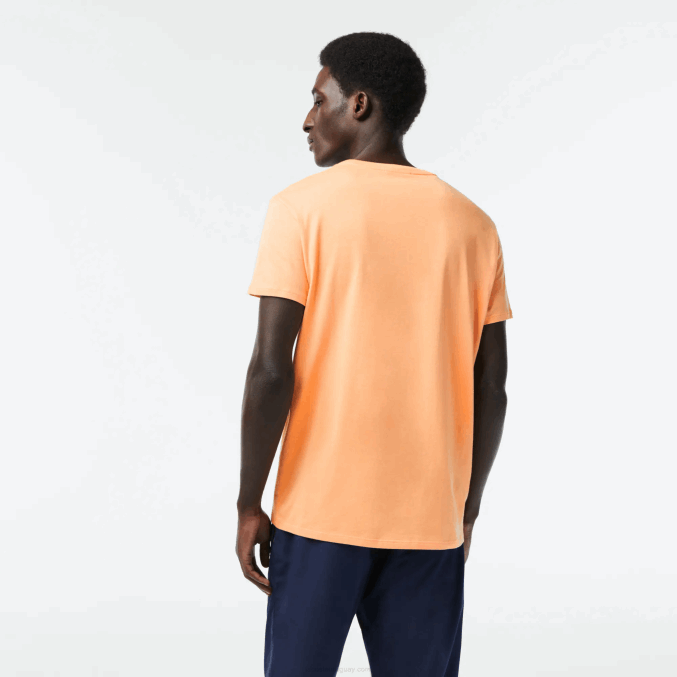 naranja claro heb VVL0A62 hombres Lacoste camiseta de punto de algodón pima con cuello redondo