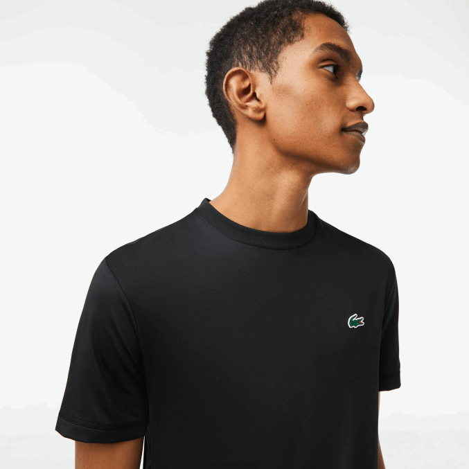 negro 031 VVL0A118 hombres Lacoste camiseta sport slim fit de punto elástico