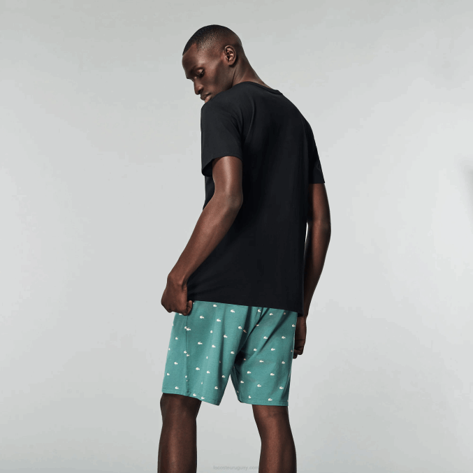 negro 031 VVL0A1336 hombres Lacoste Pack de 3 camisetas de salón de algodón con cuello de pico