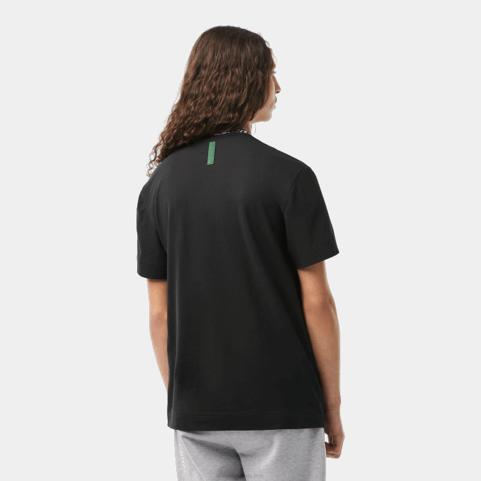 negro 031 VVL0A209 hombres Lacoste camiseta regular fit con logo en el cuello