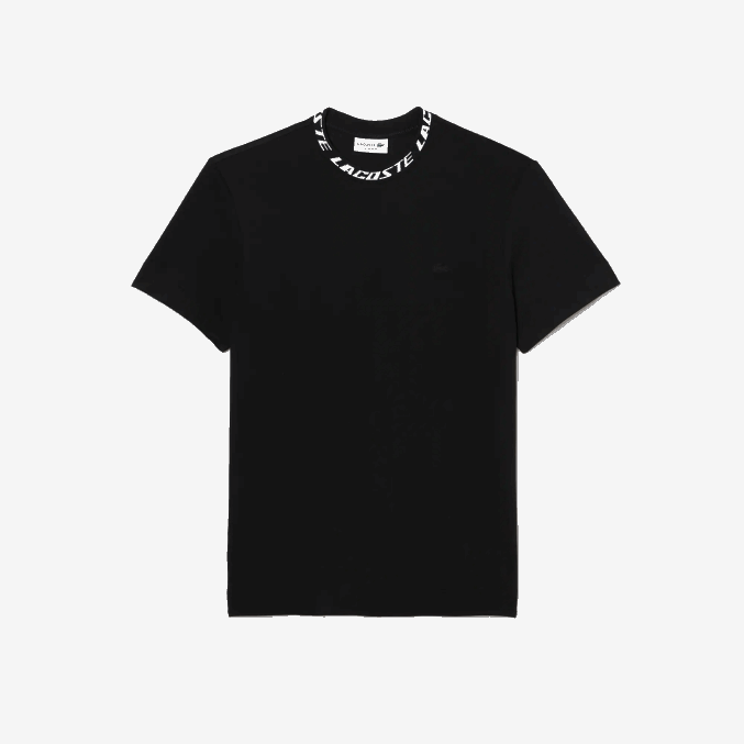 negro 031 VVL0A209 hombres Lacoste camiseta regular fit con logo en el cuello